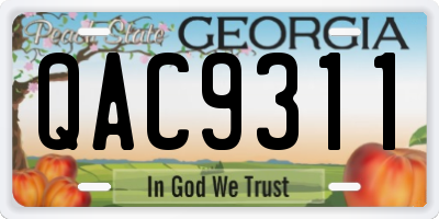 GA license plate QAC9311