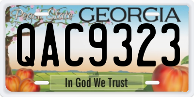 GA license plate QAC9323