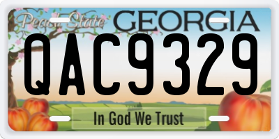 GA license plate QAC9329
