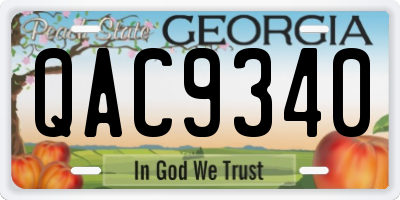 GA license plate QAC9340