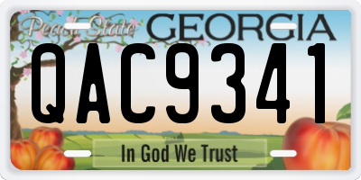 GA license plate QAC9341