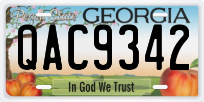 GA license plate QAC9342