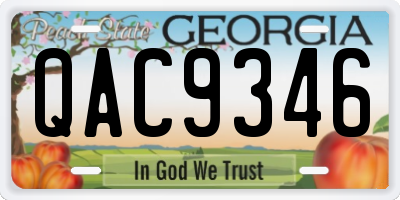 GA license plate QAC9346