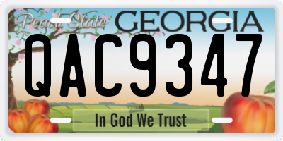 GA license plate QAC9347