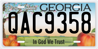 GA license plate QAC9358