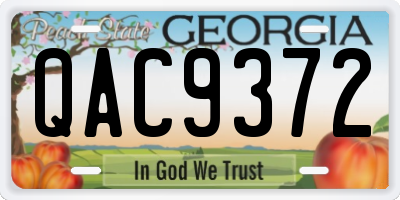 GA license plate QAC9372