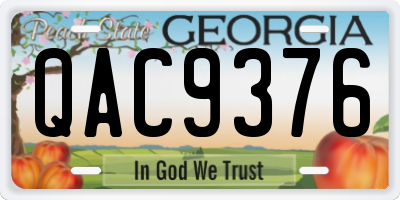 GA license plate QAC9376
