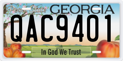 GA license plate QAC9401
