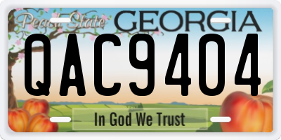 GA license plate QAC9404