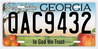 GA license plate QAC9432