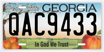 GA license plate QAC9433