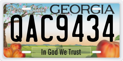 GA license plate QAC9434