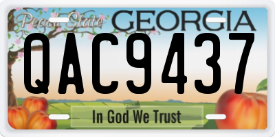 GA license plate QAC9437