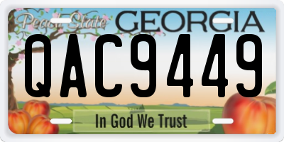 GA license plate QAC9449