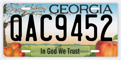 GA license plate QAC9452