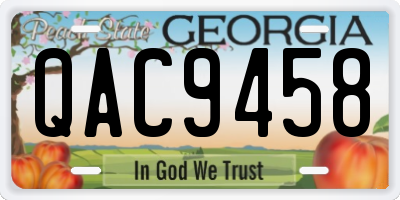 GA license plate QAC9458