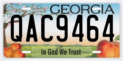 GA license plate QAC9464