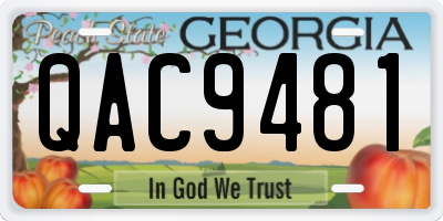 GA license plate QAC9481