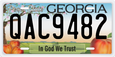 GA license plate QAC9482