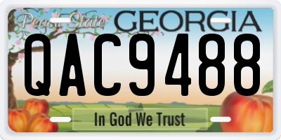 GA license plate QAC9488
