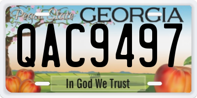 GA license plate QAC9497
