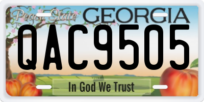 GA license plate QAC9505