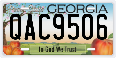 GA license plate QAC9506