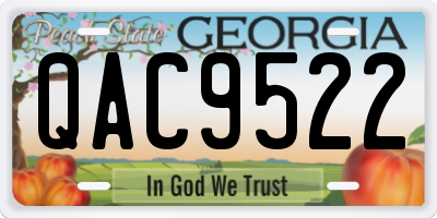 GA license plate QAC9522