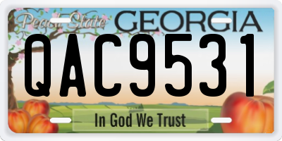GA license plate QAC9531