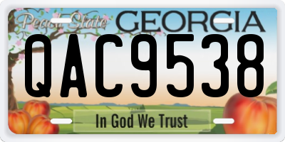 GA license plate QAC9538