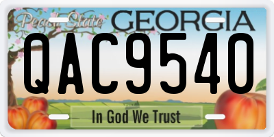 GA license plate QAC9540