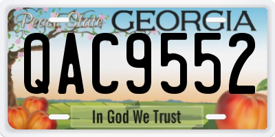 GA license plate QAC9552