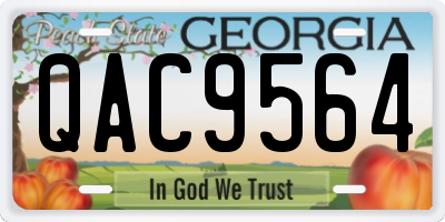 GA license plate QAC9564