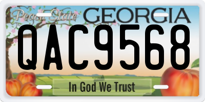 GA license plate QAC9568