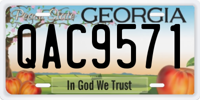 GA license plate QAC9571
