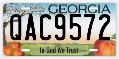 GA license plate QAC9572