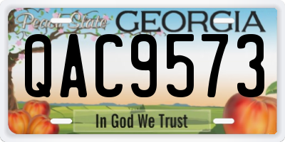 GA license plate QAC9573