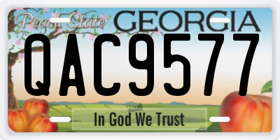 GA license plate QAC9577