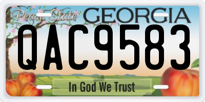 GA license plate QAC9583