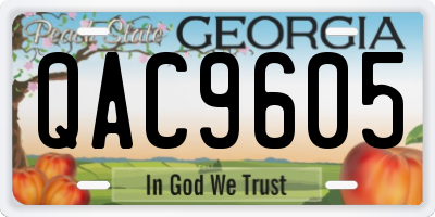GA license plate QAC9605