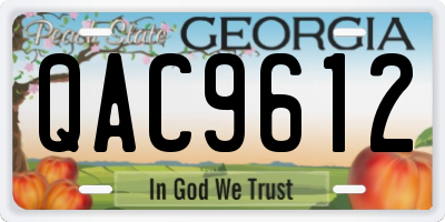 GA license plate QAC9612