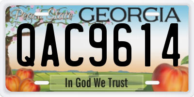 GA license plate QAC9614
