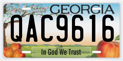 GA license plate QAC9616
