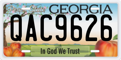 GA license plate QAC9626