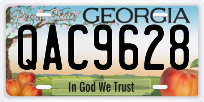 GA license plate QAC9628