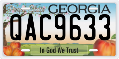 GA license plate QAC9633