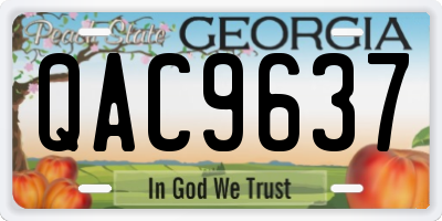 GA license plate QAC9637