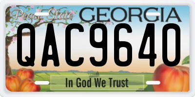 GA license plate QAC9640