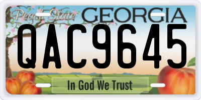 GA license plate QAC9645