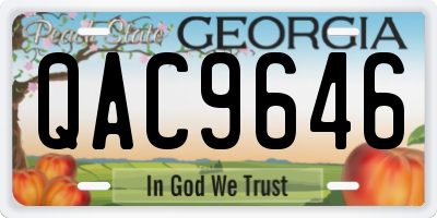 GA license plate QAC9646
